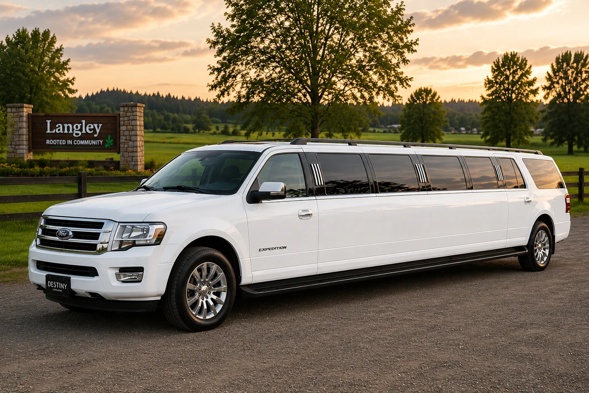 White Ford Expedition stretch SUV limousine serving Abbotsford
